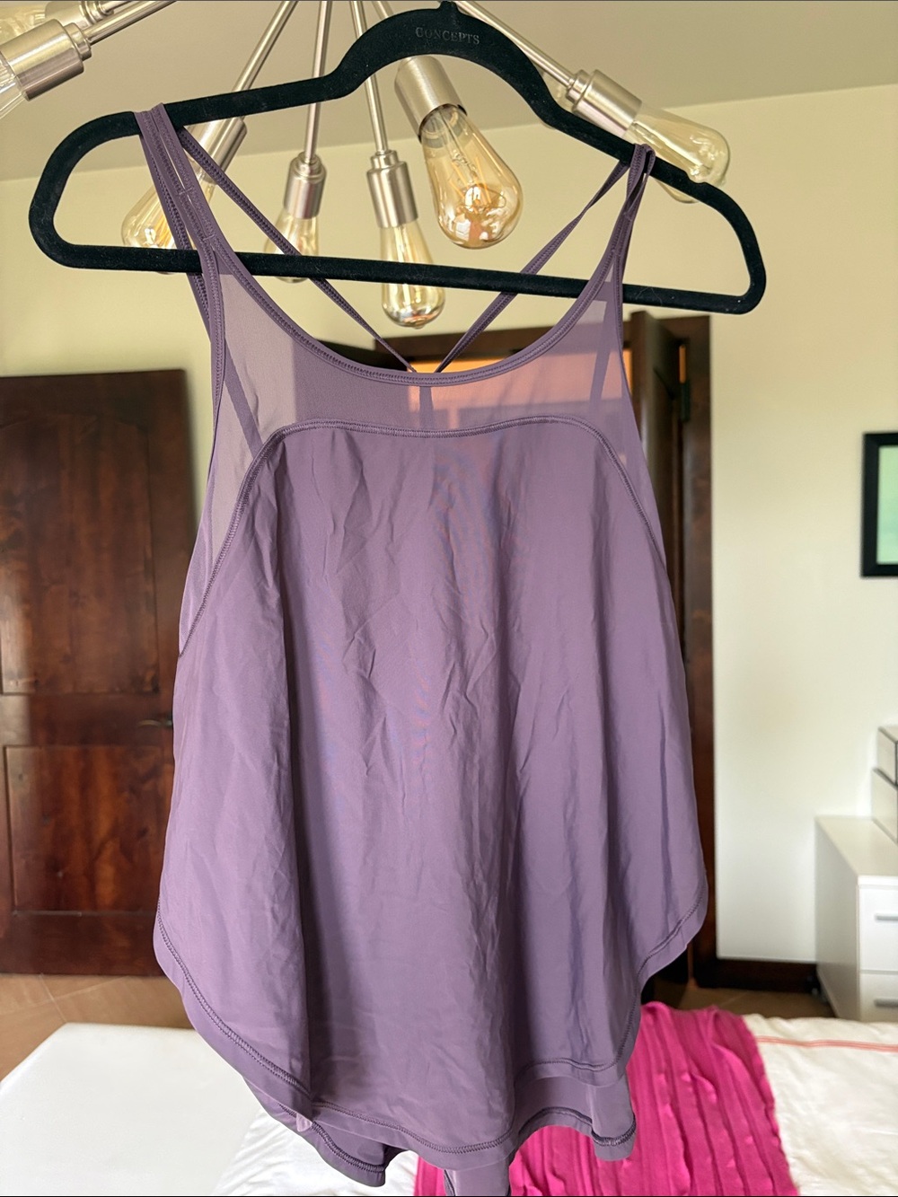 lululemon athletica Purple Strappy Mesh Panel Tank Top